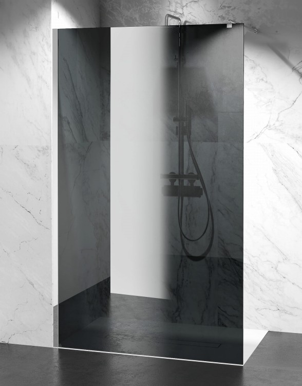 Grafitowa Przyciemniana Szyba Prysznicowa, okucia Chrom Połysk zdjecie 1 salon lazienek Lodz