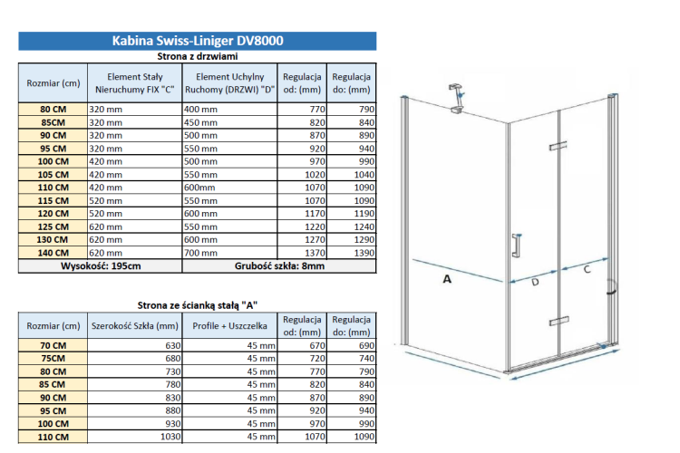 Kabina Prysznicowa Uchylna, Chromowane Okucia, Szkło Mrożone Mleczne  salon lazienek Lodz  zdjecie 12