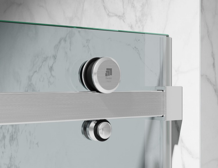 Okucia chrom mat, Szkło Transparentne, Drzwi Prysznicowe Bezprofilowe P2 zdjecie 2 salon lazienek w Lodzi