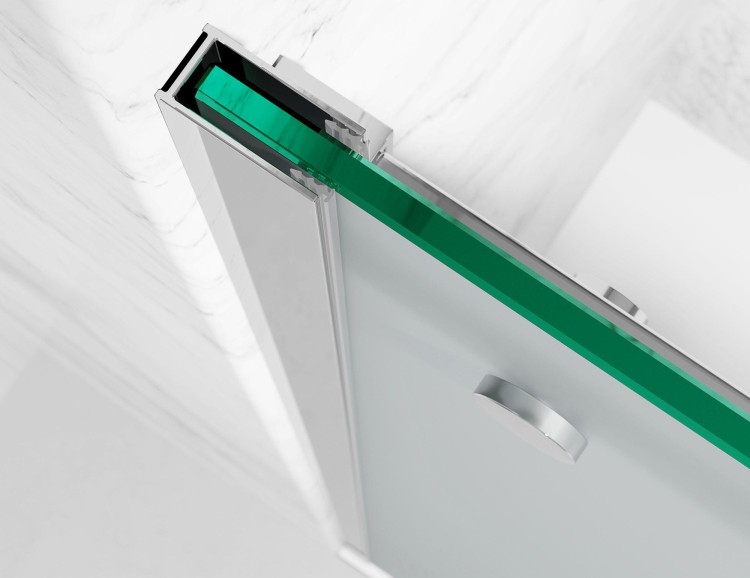 Drzwi Prysznicowe Przesuwne, Okucia Chrom Połysk, Szkło Mrożone Mleczne  salon lazienek Lodz