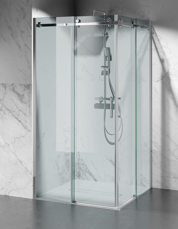Kabina Prysznicowa Dwustronnie Przesuwna U20, Okucia Chrom Polysk, Szkło Transparentne zdjecie 1 Salon Lazienek  w Lodzi
