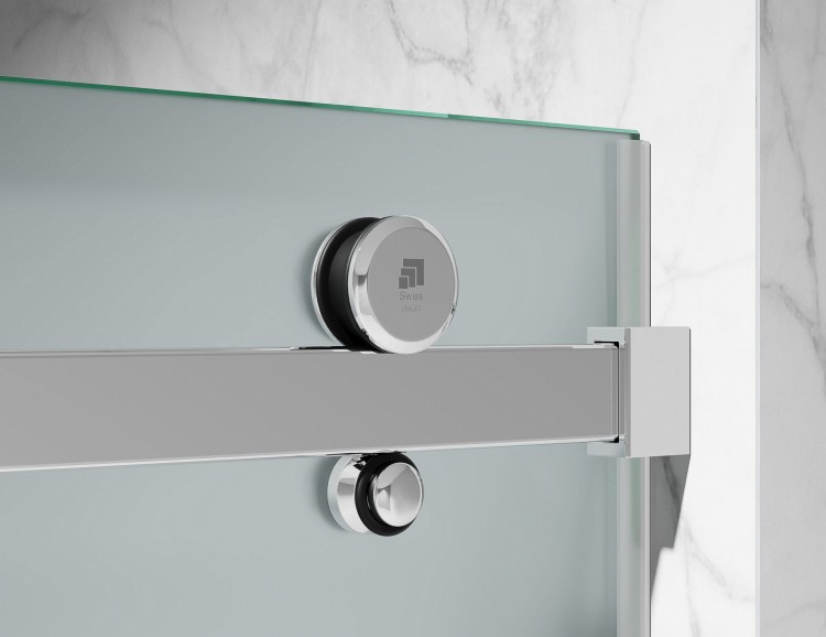 Drzwi Prysznicowe Przesuwne, Okucia Chrom Połysk, Szkło Mrożone Mleczne  salon lazienek Lodz