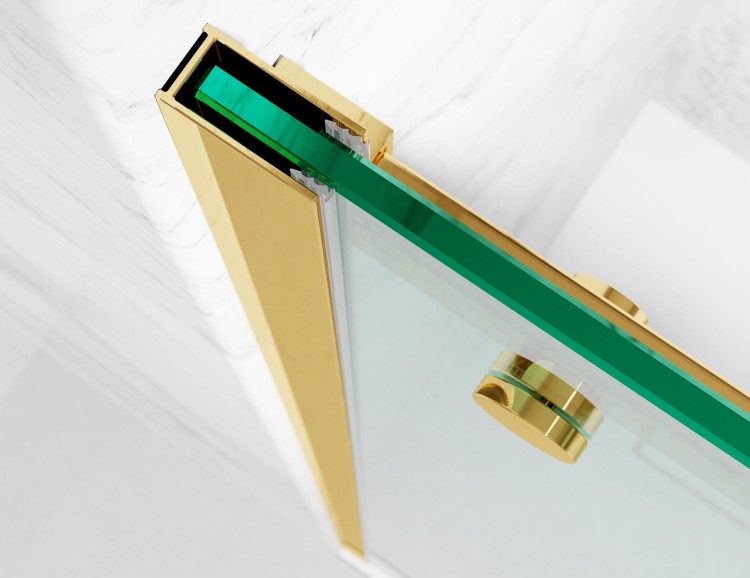 Drzwi Prysznicowe Przesuwne, Złotek Okucia Polerowane, Szkło Transparentne  salon lazienek Lodz