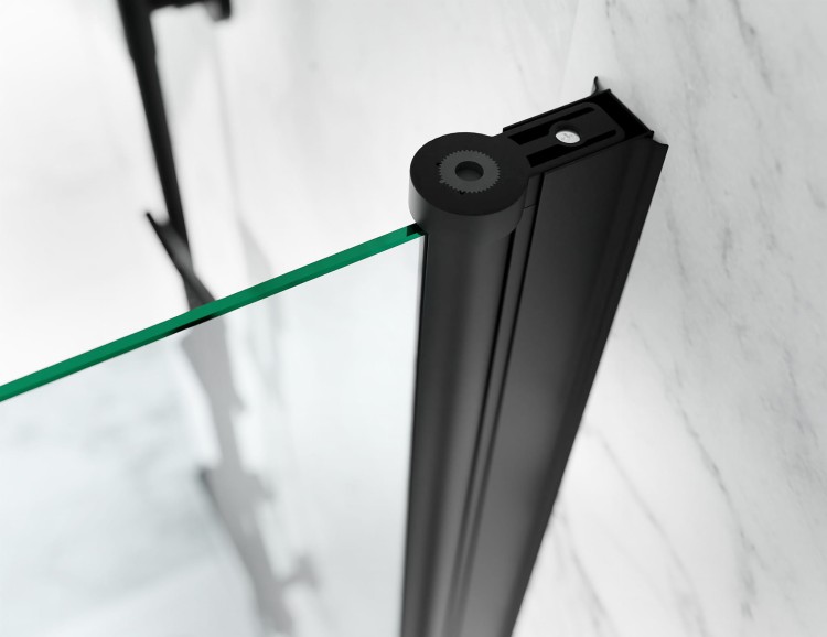 Drzwi-prysznicowe-składane-szkło-mrożone-kolor-okuć-czarny-mat-zdjecie-4   salon lazienek Lodz