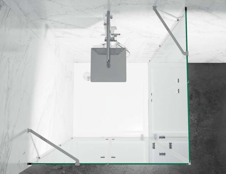 Kabina Prysznicowa Podwojnie Uchylna Bezprogowa DV2000 Okucia Czarny Mat zdjecie 6 Salon Lazienek w Lodzi