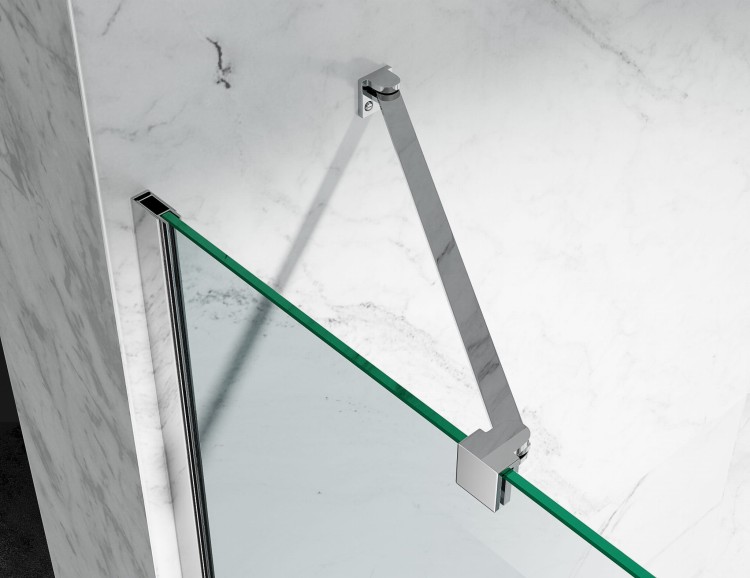 Kabina Prysznicowa Podwojnie Uchylna Bezprogowa DV2000 Okucia Czarny Mat zdjecie 7 Salon Lazienek w Lodzi