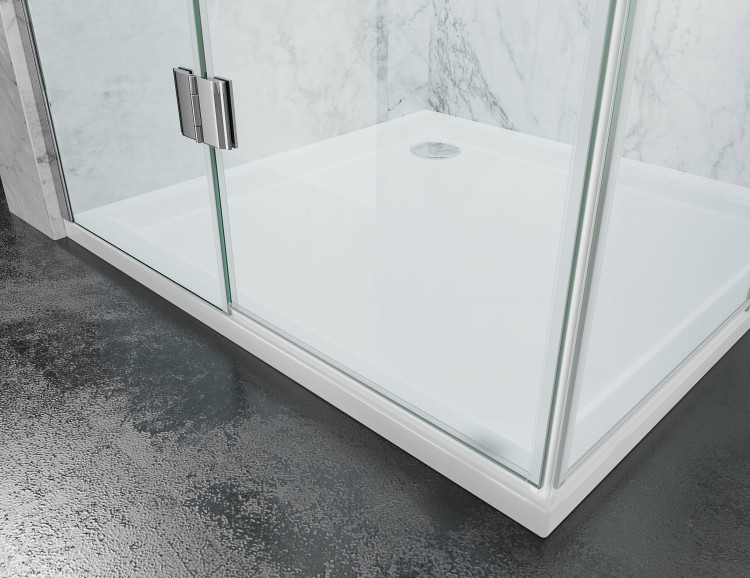 Kabina Prysznicowa Podwojnie Uchylna Bezprogowa DV2000 Okucia Czarny Mat zdjecie 8 Salon Lazienek w Lodzi