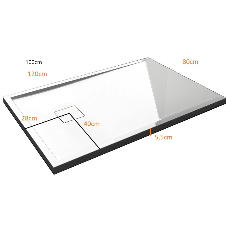 SL08 - Brodzik prysznicowy prostokątny konglomerat zdjęcie 5 salon lazienek Lodz