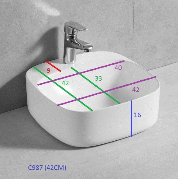 Biala-Umywalka-Nablatowa-Ceramiczna-C987 ZDJECIE 3   salon lazienek Lodz