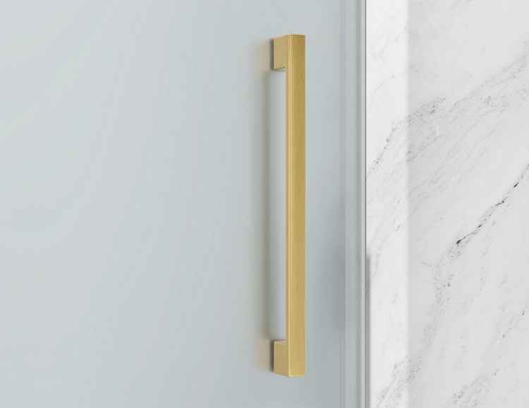 Drzwi Prysznicowe Przesuwne, Okucia Złoto Szczotkowane, Szkło Mrożone Mleczne  salon lazienek Lodz