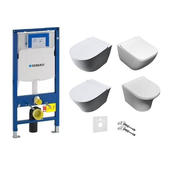 Zestaw podtynkowy: stelaż Geberit Duofix (UP320), misa WC serii Rimless, deska wolnoopadająca, mata oraz wsporniki dystansowe  zdjecie 10 salon lazienekw lodzi