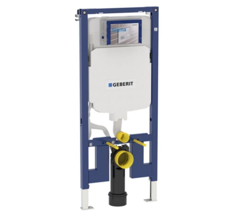 Zestaw podtynkowy: stelaż Geberit Duofix Slim (UP320), misa WC serii Rimless, deska wolnoopadająca, mata oraz wsporniki dystansowe zdjecie 2 salon lazienekw Lodzi