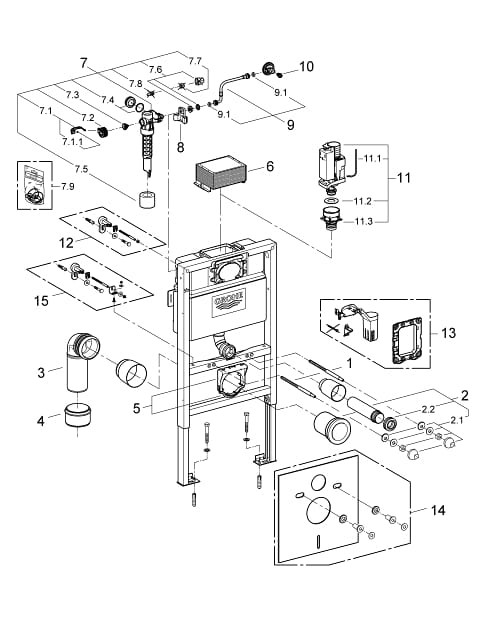Zestaw podtynkowy: stelaż GROHE niski, misa WC serii Rimless, deska wolnoopadająca, mata oraz wsporniki dystansowe zdjecie 17 salon lazienek w Lodzi