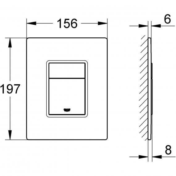 Zestaw podtynkowy: stelaż GROHE + wkładka FRESH, sedes serii Rimless, przycisk, deska wolnoopadająca, mata oraz wsporniki dystansowe zdjecie 6 salon lazienek w Lodzi