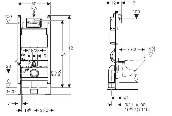 Kompletny zestaw (ceramika do wyboru) serii Rimless: misa WC, bidet oraz stelaże podtynkowe Geberit UP100 zdjecie 3 salon lazienek w Lodzi