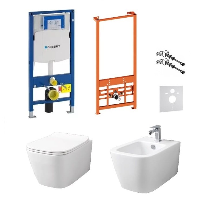 Kompletny zestaw serii Rimles: misa WC, bidet oraz stelaże podtynkowe Geberit UP320 zdjecie 2 salon lazienek w Lodzi