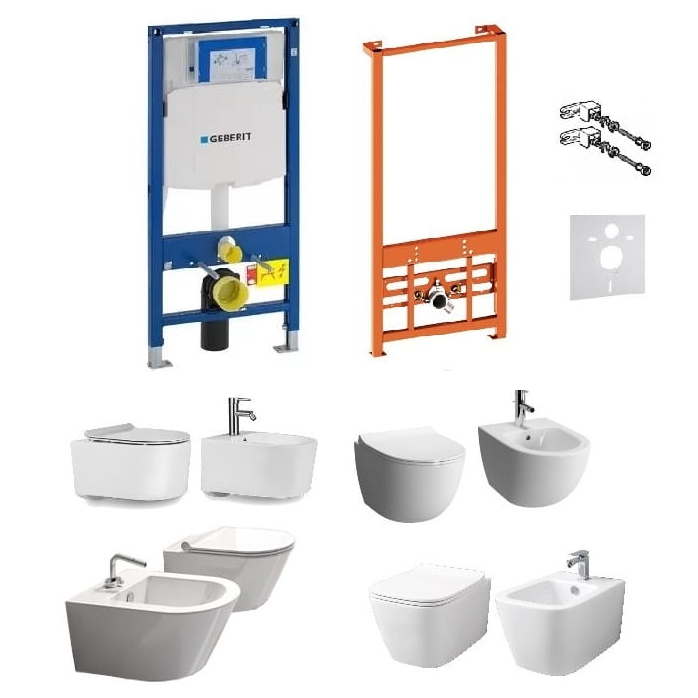 Kompletny zestaw serii Rimles: misa WC, bidet oraz stelaże podtynkowe Geberit UP320 zdjecie 1 salon lazienek w Lodzi