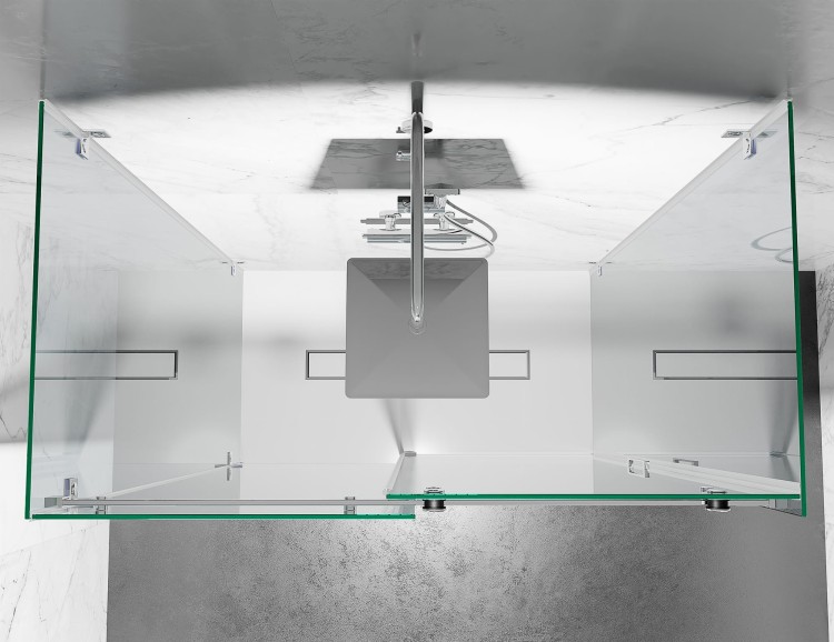 kabina prysznicowa przesuwna trzyscienna CV20P szklo grafitowe okucia zloty mat zdjecie 4   salon lazienek Lodz