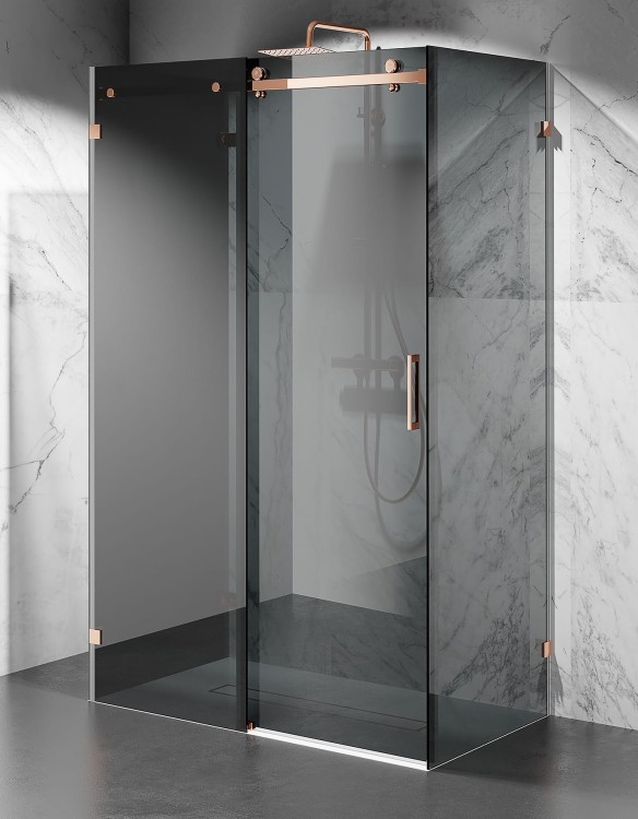 kabina prysznicowa przesuwna trzyscienna CV20P szklo grafitowe okucia zloty roz zdjecie 1   salon lazienek Lodz