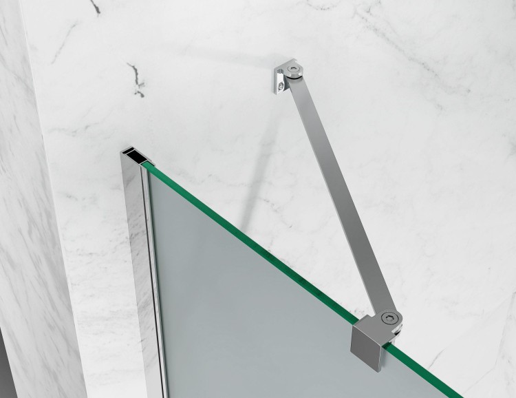 Kabina Prysznicowa Uchylna, Chromowane Okucia, Szkło Mrożone Mleczne  salon lazienek Lodz zdjecie 9