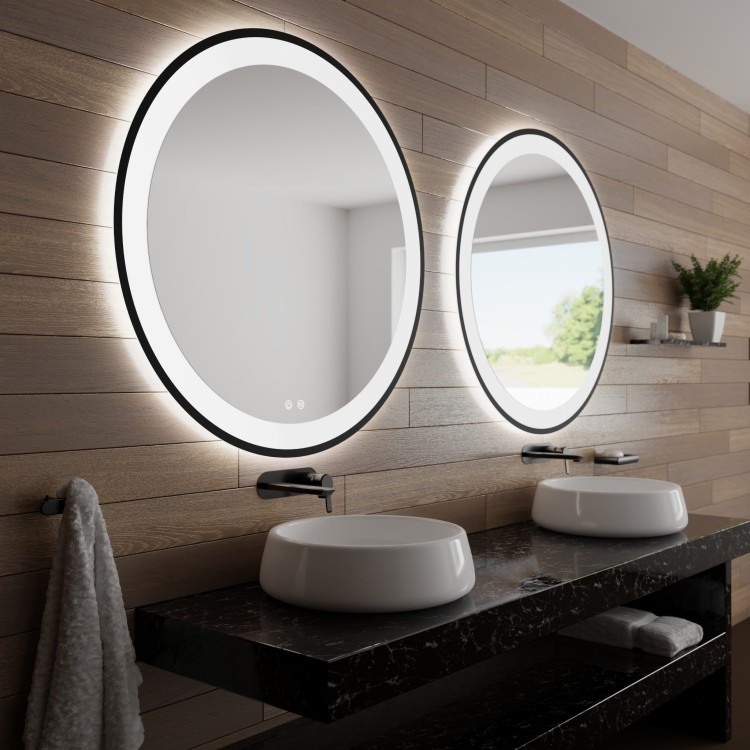lustro-do-łazienki-w-czarnej-ramie  salon lazienek Lodz