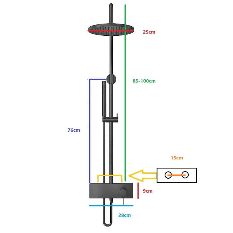zestaw-prysznicowy-wymiary  salon lazienek Lodz