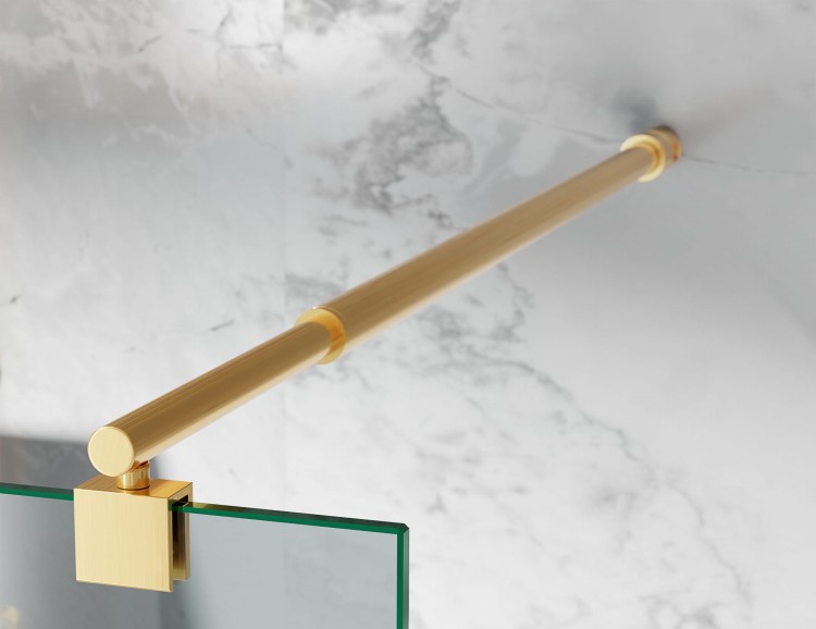 Mrożona Szyba prysznicowa Bezprofilowa Walk-In okucia złoty mat zdjecie 2  salon lazienek Lodz