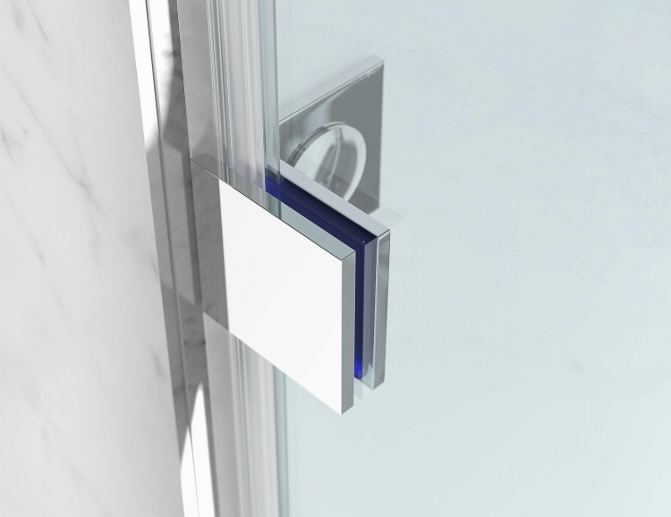 Mrożona Szyba prysznicowa Bezprofilowa Walk-In okucia złoty mat zdjecie 3 salon lazienek Lodz