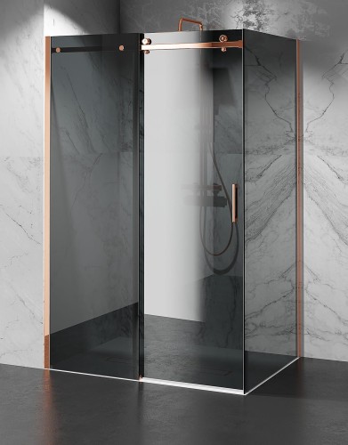 kabina-prysznicowa-przesuwna-szkło-grafitowe-okucia-złoty-róż-zdjecie-1  salon lazienek Lodz
