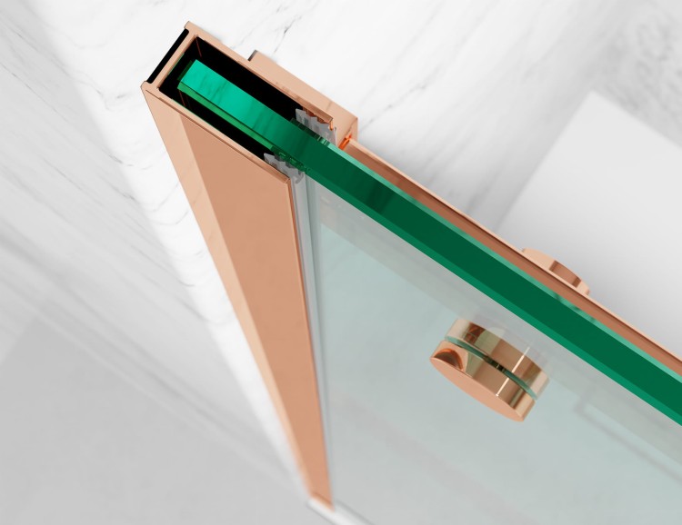 kabina-prysznicowa-przesuwna-szkło-lustrzane-okucia-złoty-róż-zdjecie-2  salon lazienek Lodz