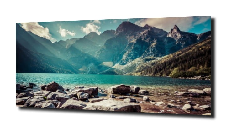 Obraz na szkle, Tatry Morskie Oko słońce 1  salon lazienek Lodz