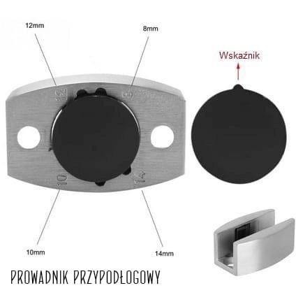 kabina prysznicowa z brodzikiem C20P2 okucia stal polerowana szkło transparentne prowadnik przypodłogowy