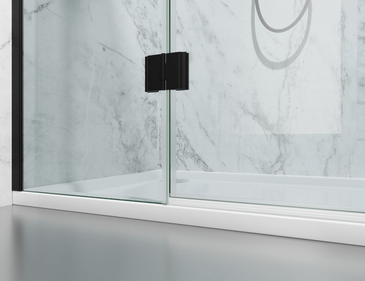 kabina prysznicowa uchylna DV8000 z brodzikiem 120x70 cm okucia czarny mat szklo grafit zdjecie 7 salon lazienek w lodzi