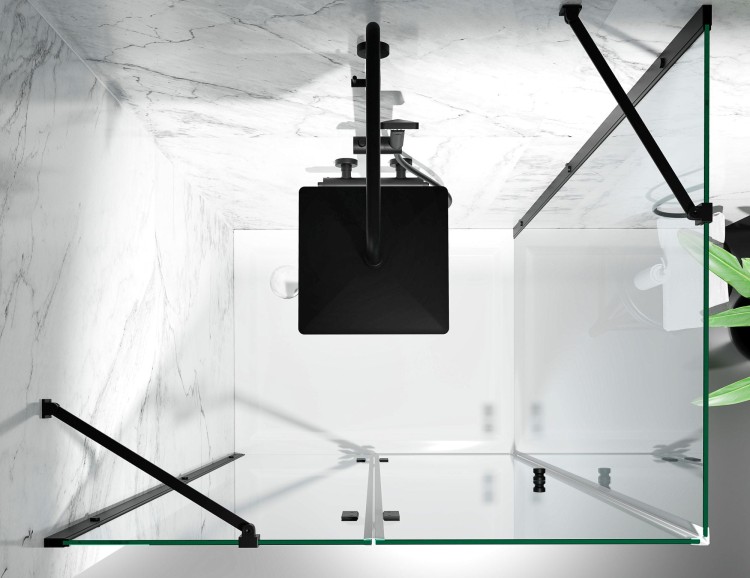 kabina prysznicowa uchylna DV8000 z brodzikiem 120x100 cm okucia czarny mat szklo grafit zdjecie 4 salon lazienek w lodzi