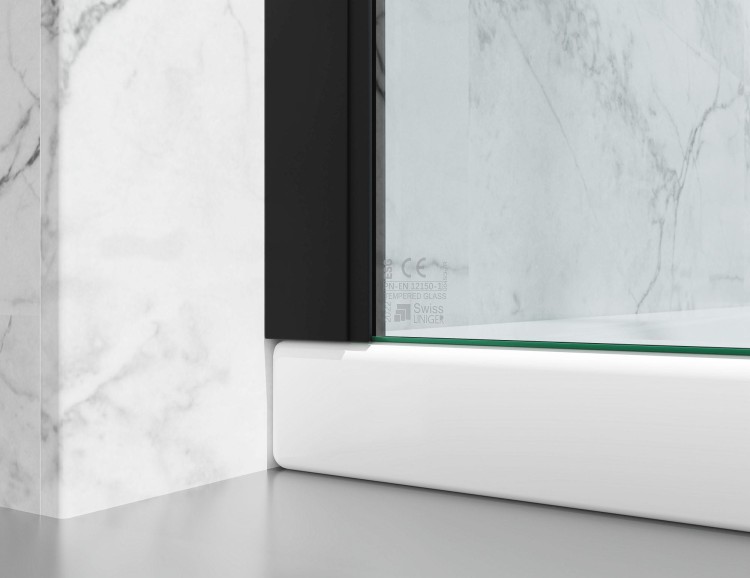 kabina prysznicowa uchylna DV8000 z brodzikiem 120x100 cm okucia czarny mat szklo grafit zdjecie 6 salon lazienek w lodzi