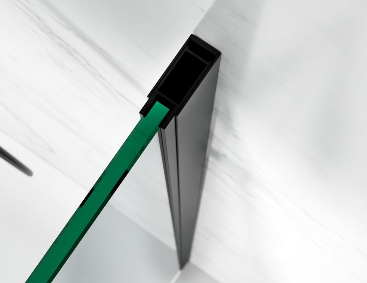 kabina prysznicowa uchylna DV8000 z brodzikiem 120x70 cm okucia czarny mat szklo lustrzane zdjecie 11 salon lazienek w lodzi