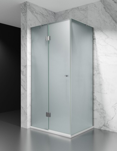 kabina prysznicowa DV8000 z brodzikiem 80x70 cm okucia stal polerowana szklo  mrozone zdjecie 1 salon lazienek w lodzi