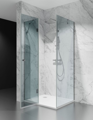 kabina prysznicowa DV8000 z brodzikiem 90x70 cm okucia stal polerowana szklo mrozone zdjecie 2 salon lazienek w lodzi