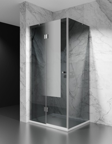 kabina prysznicowa DV8000 z brodzikiem 80x80 cm okucia stal polerowana szklo grafit zdjecie 1 salon lazienek w lodzi