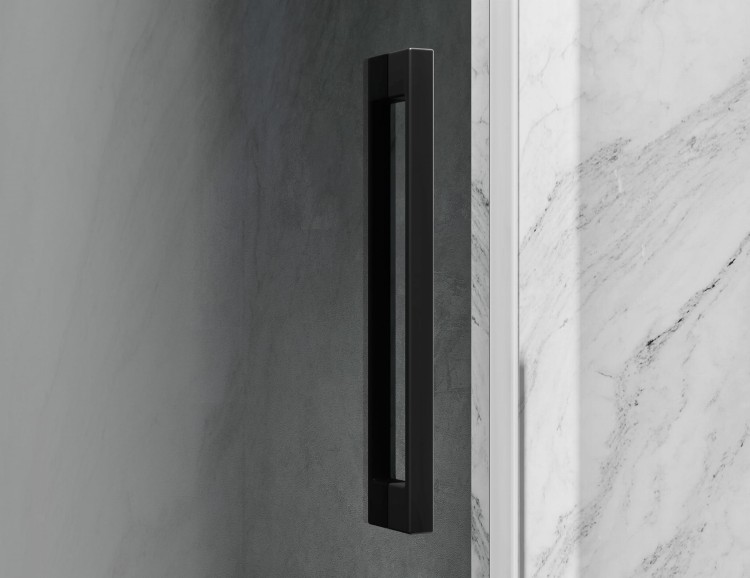 kabina prysznicowa przesuwna szklo grafitowe okucia czarny mat zdjecie 2  salon lazienek Lodz