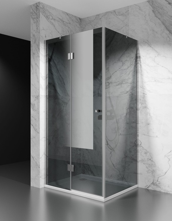 kabina prysznicowa DV8000 z brodzikiem 120x100 cm okucia stal polerowana szklo grafit zdjecie 1 salon lazienek w lodzi
