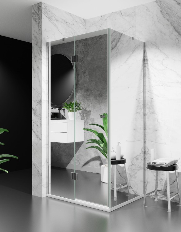 kabina prysznicowa DV8000 z brodzikiem 120x80 cm okucia stal polerowana szklo lustrzane zdjecie 1 salon lazienek w lodzi