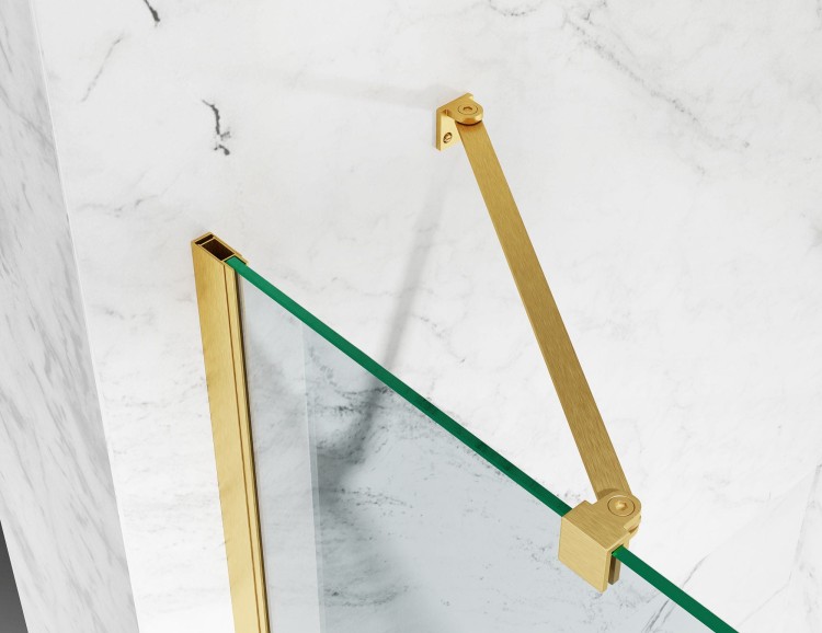 kabina prysznicowa DV8000 z brodzikiem 140x80 cm okucia zloto szczotkowane szklo mrozone zdjecie 9 salon lazienek w lodzi