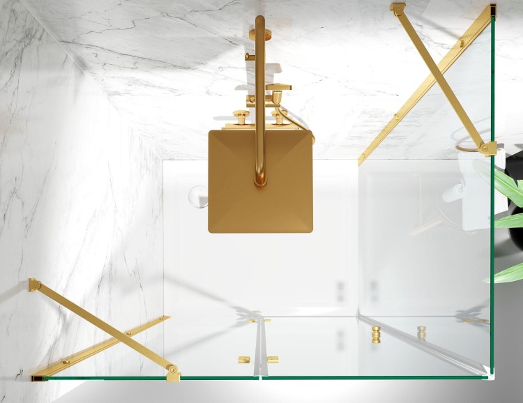 kabina prysznicowa DV8000 z brodzikiem 120x100 cm okucia zloto szczotkowane szklo mrozone zdjecie 4 salon lazienek w lodzi