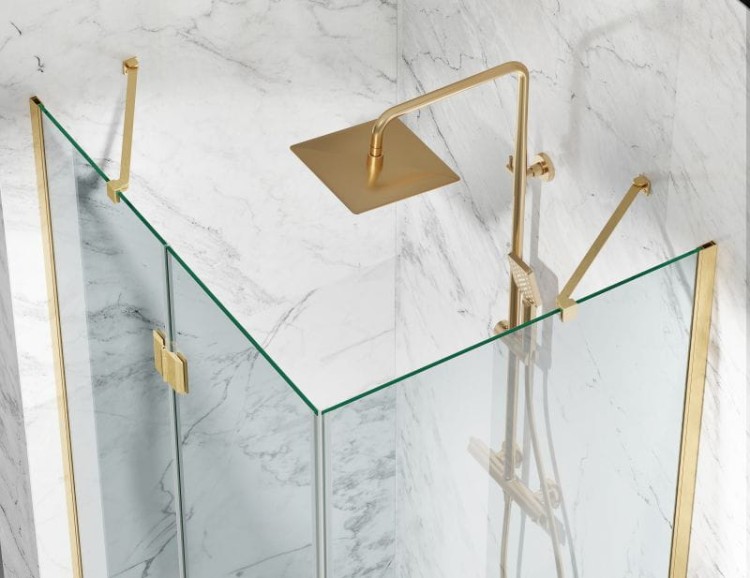 kabina prysznicowa DV8000 z brodzikiem 120x100 cm okucia zloto szczotkowane szklo grafit zdjecie 3 salon lazienek w lodzi