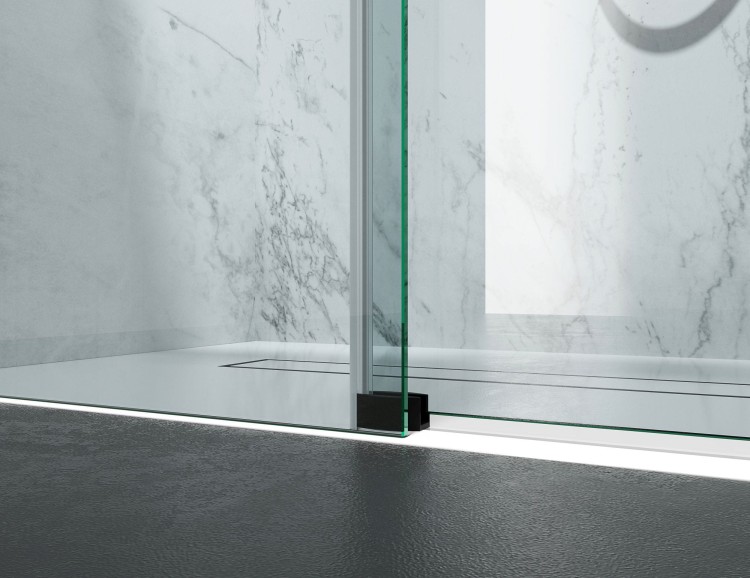 Drzwi prysznicowe czarne okucia, szyba 8mm transparentna, model Usaria zd. 9  salon lazienek Lodz