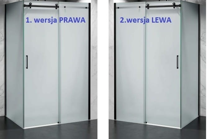 czarna kabina prysznicowa przesuwna C20 szkło mrożone  salon lazienek Lodz