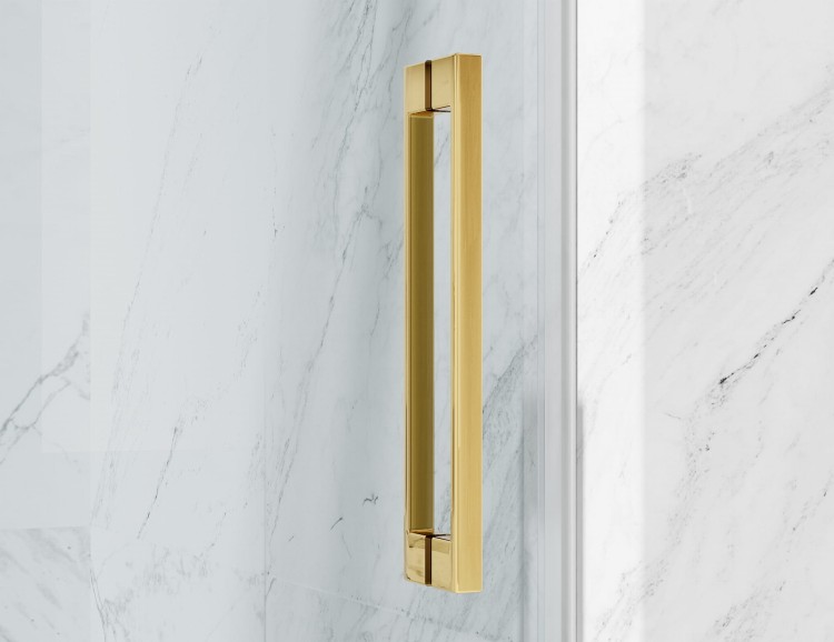 Kabina Prysznicowa Przesuwna Okucia Zloty Polysk Szklo mrozone zdjecie 5 Salon Lazienek w Lodzi