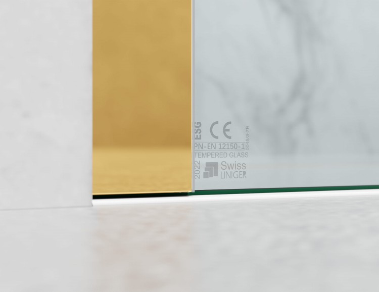 Kabina Prysznicowa Przesuwna Okucia Zloty Polysk Szklo grafitowe zdjecie 3 Salon Lazienek w Lodzi