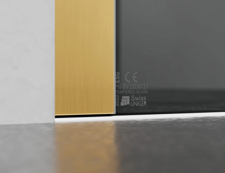 Grafitowa Przyciemniana Szyba Prysznicowa, okucia Złoty Mat zdjecie 3 salon lazienek Lodz